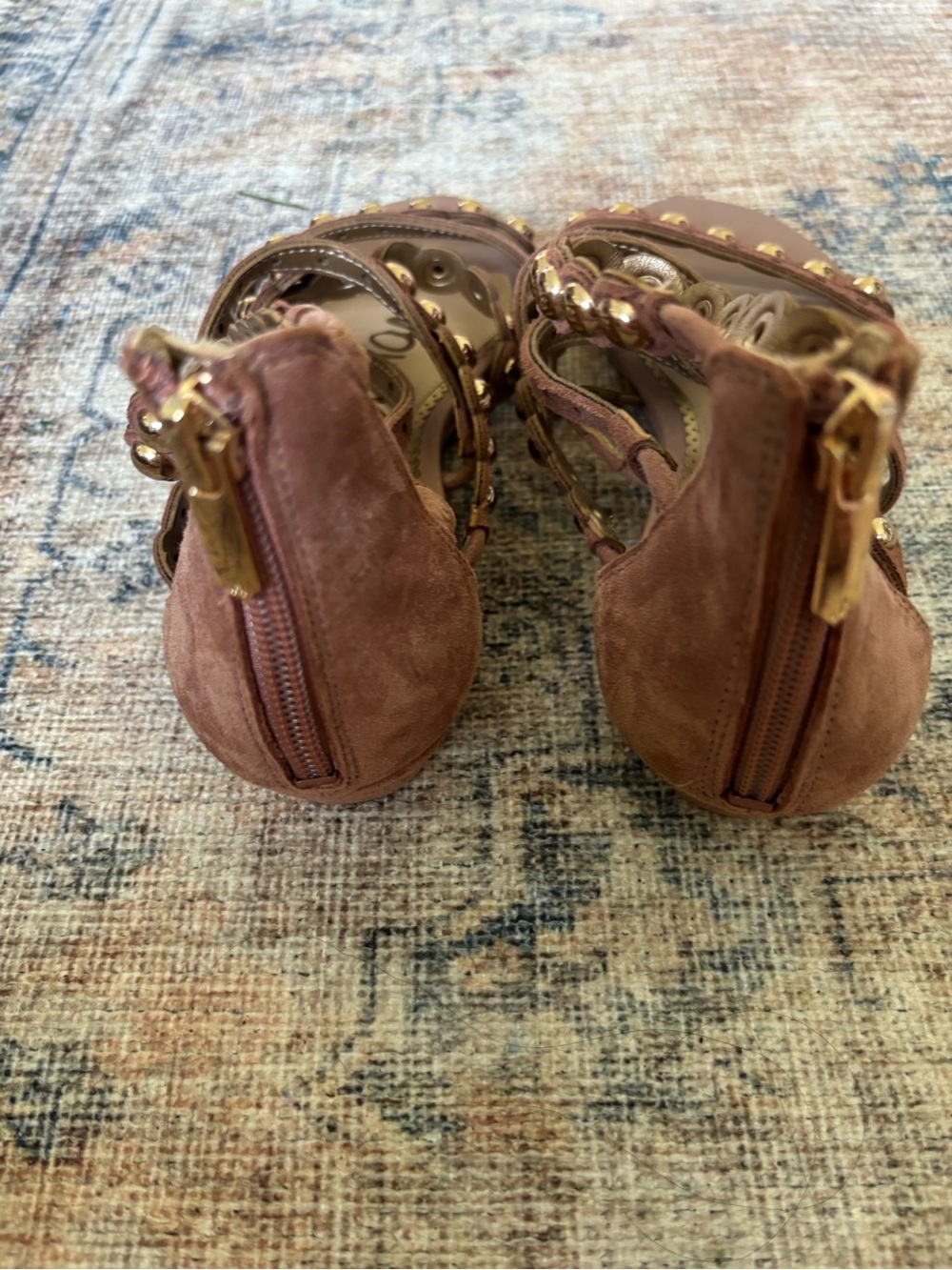 Sam Edelman Mauve Studded Strappy Heels - Picture 14 of 16